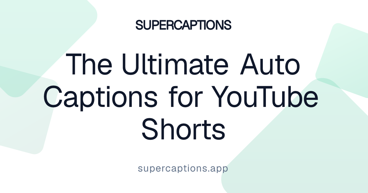 The Ultimate Auto Captions for YouTube Shorts